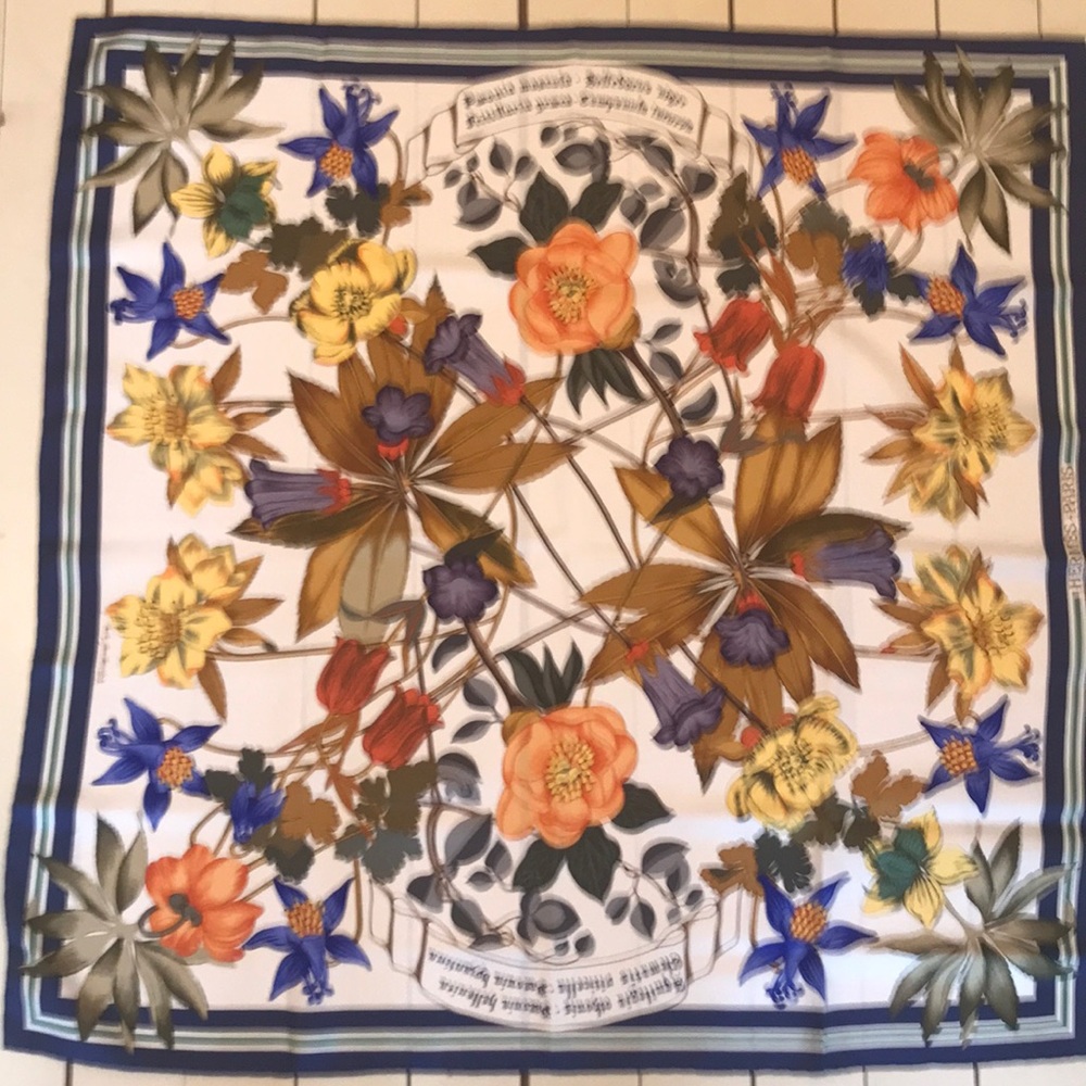 Hermes Silk Scarf "Fleurs d'Hellade" by Niki Go…